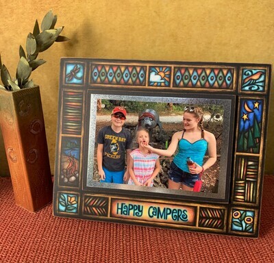 HAPPY CAMPERS - WOODEN PHOTO FRAME