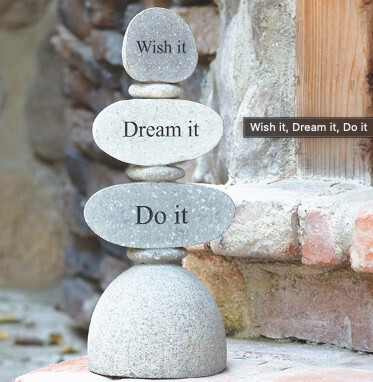21523 STACKED ROCK SCULPTURE WISH IT