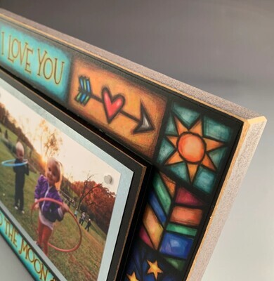 LOVE YOU TO THE MOON AND BACK - WOOD ART PICTURE FRAME