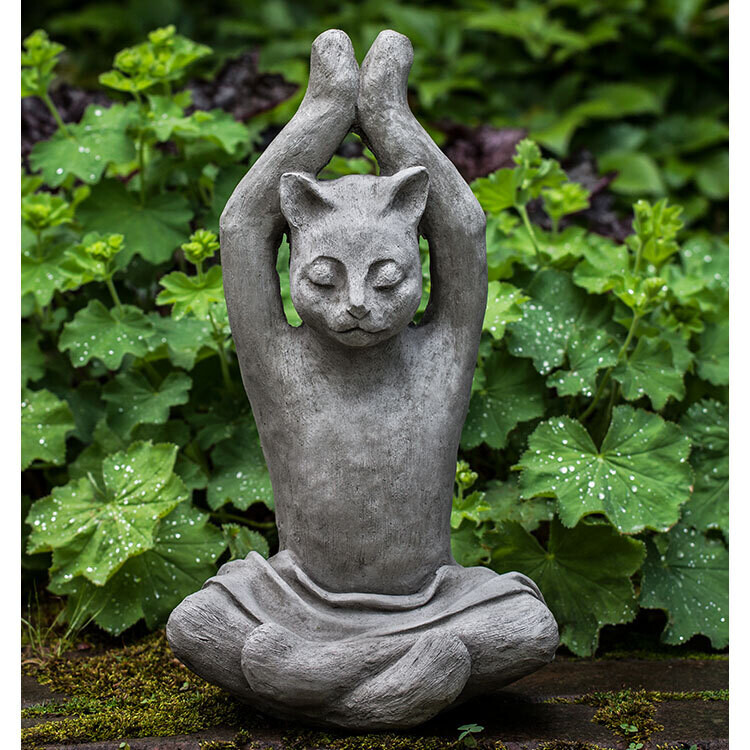 YOGA CAT STONE STATUE