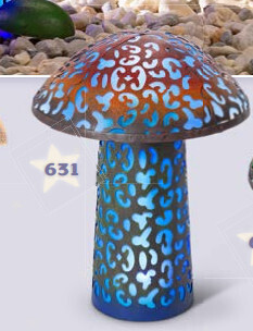 SOLAR LIGHTED MUSHROOM - BLUE LED