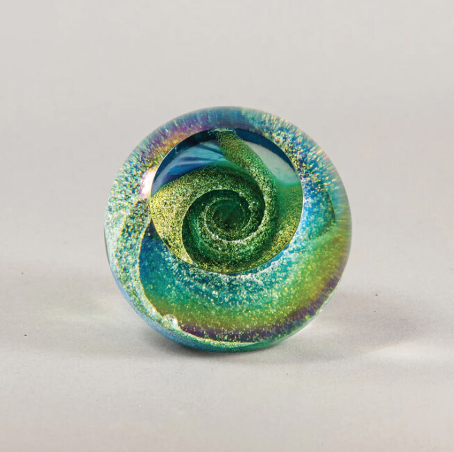 EMERALD SKY FIREBALL PAPERWEIGHT