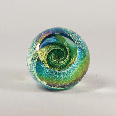 EMERALD SKY FIREBALL PAPERWEIGHT