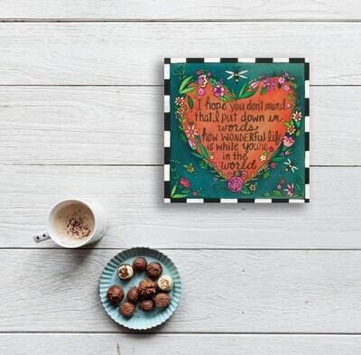 LOVE NOTE - WOOD WALL ART 9" x 9"
