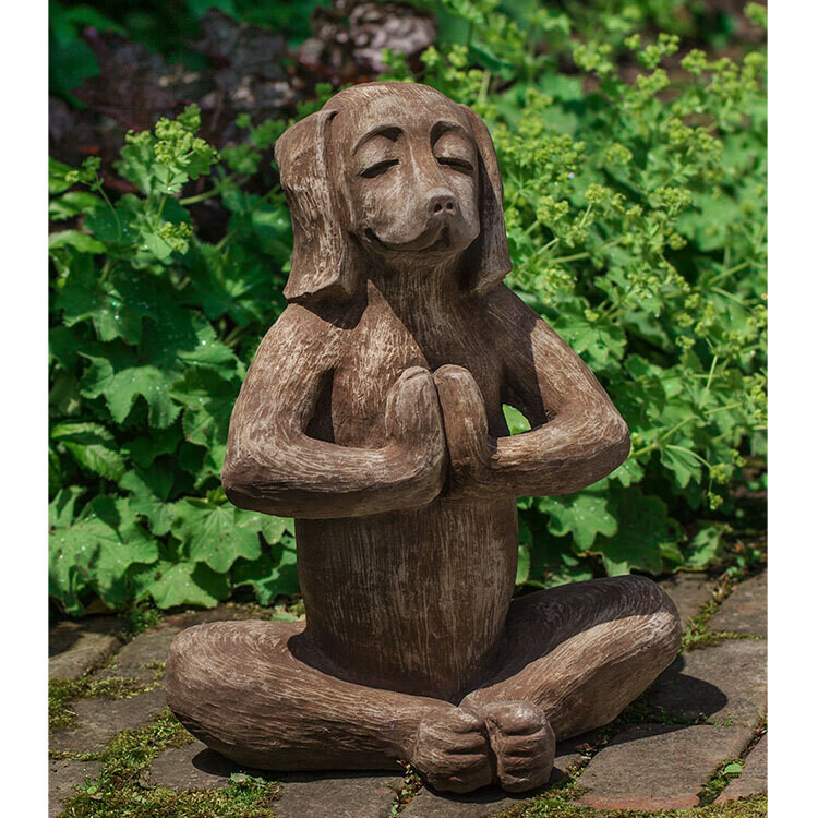 YOGA DOG STONE STATUE