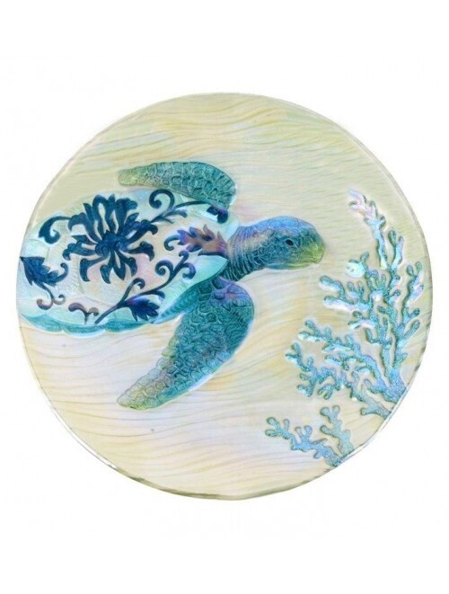 18&quot; TURTLE GLASS PLATE/BIRD BATH