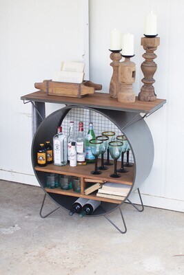 ROUND METAL CONSOLE TABLE