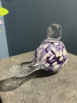 PREMIUM GLASS BIRD WITH STAKE - VIOLET