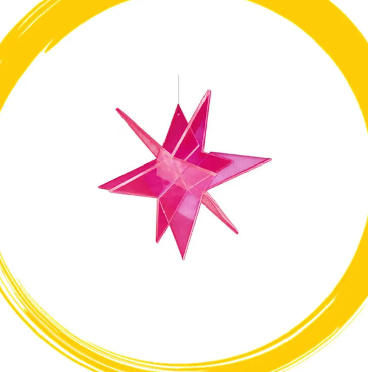 GLOWING 3D HANGING STAR - SMALL 6&quot;