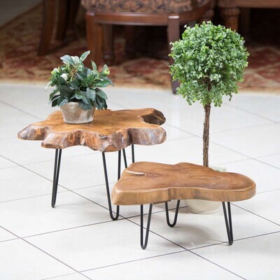 TEAK SLAB STAND - LARGE 12&quot;H