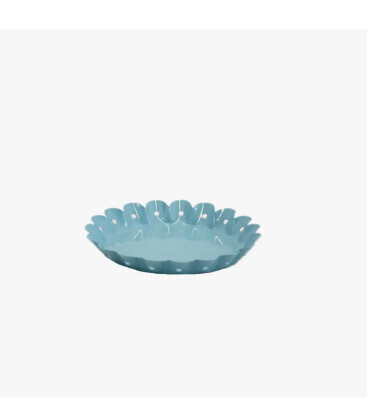 ROUND SCALLOPED TRAY - AQUA