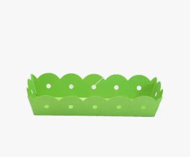 RECT. ENAMEL SCALLOPED TRAY - LIME