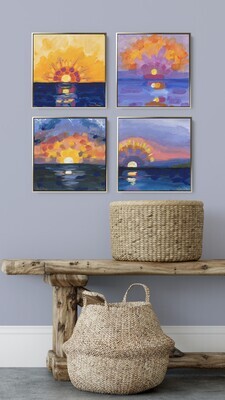 SKY ON FIRE - CANVAS 12X12 FRAMED