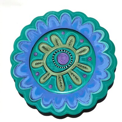 FLOWER PLATE/TRAY TURQ