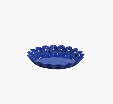 ROUND SCALLOPED TRAY - NAVY BLUE