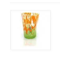 MURANO DRINK GLASSES &quot; THE COLORS OF MURANO&quot; NAIF 13-13 OR/GR