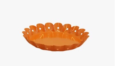 ROUND SCALLOPED TRAY - ORANGE
