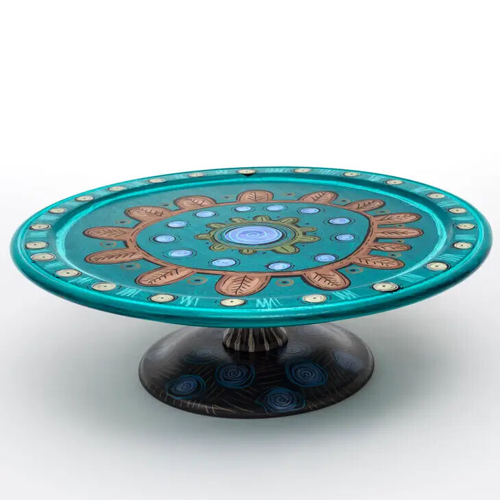 CAKE STAND  TURQUOISE