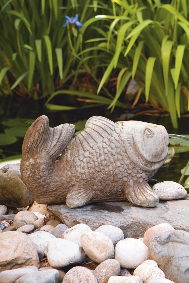 KOI FISH GARDEN STATUE - PLUMBED