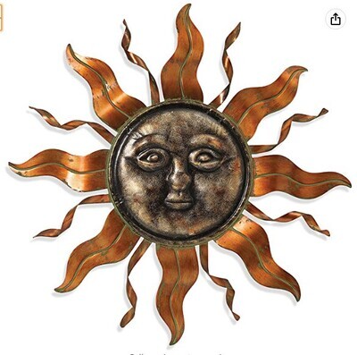 6490 30.3&quot;D METAL SUN FACE WALL DECOR