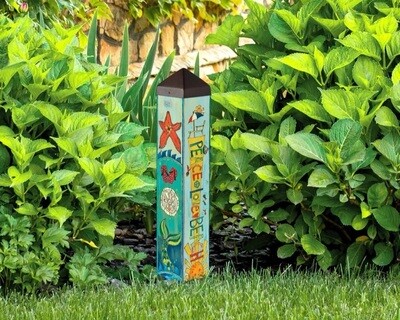 ART POLE 20&quot; - PEACE LOVE BEACH
