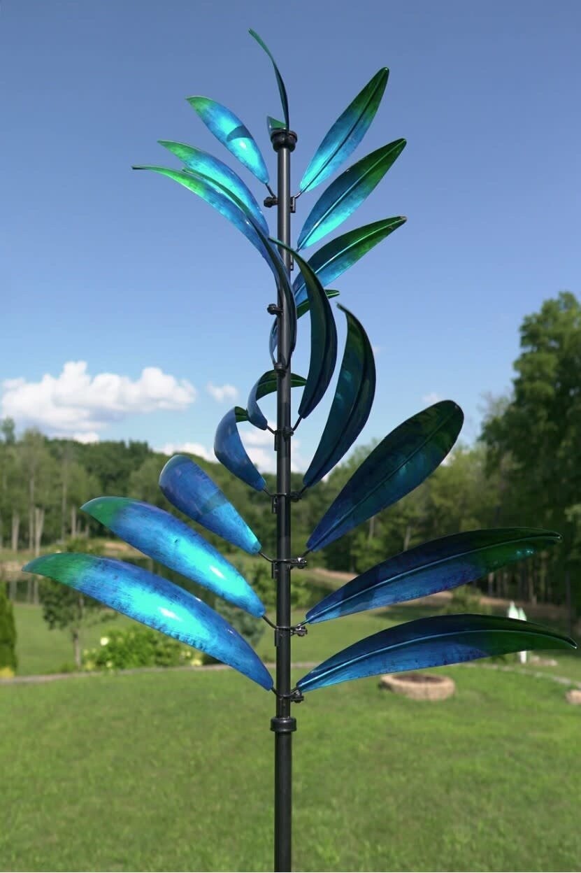 FEATHER WIND SPINNER - BLUE