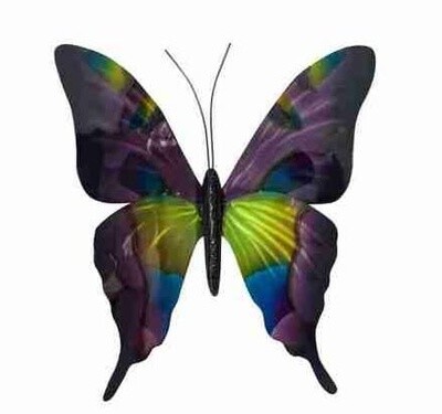 PURPLE  SPOTTED BUTTERFLY LARGE METAL WALL SCULPTURE MM064