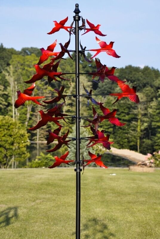 CARDINALS IN FLIGHT WIND SPINNER - RED