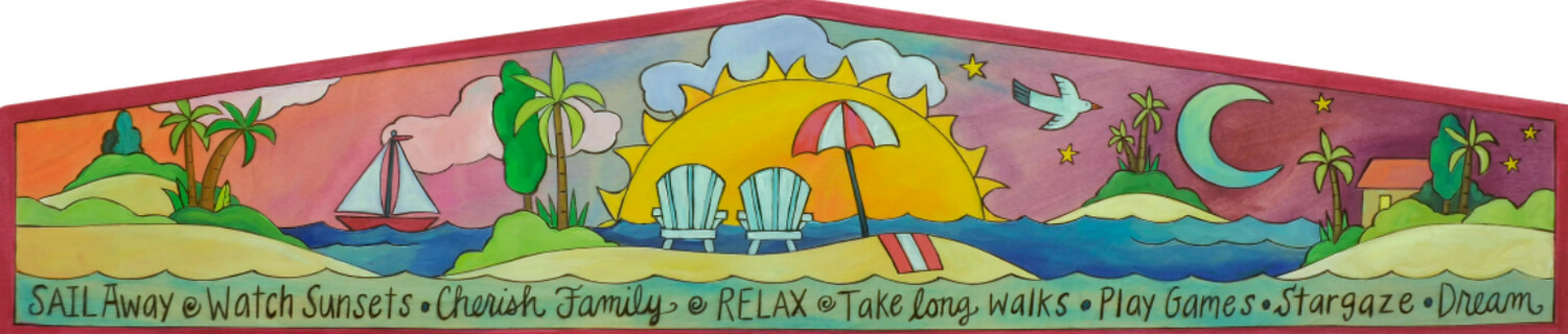 WOOD DOOR TOPPER LOVE LIFE AT THE BEACH