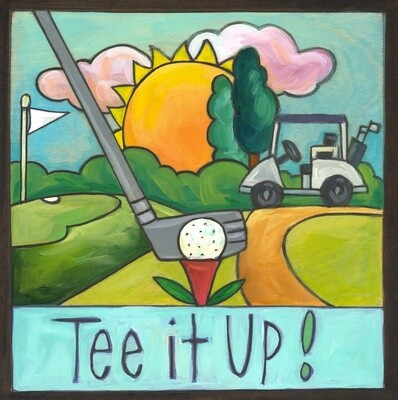FORE! - WOOD WALL ART - &quot;TEE IT UP&quot;