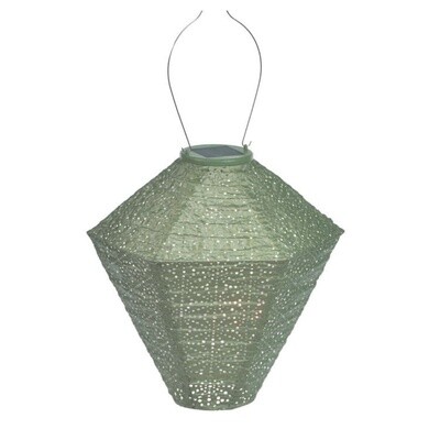 LUMIZ  Indoor / Outdoor Diamond Sashiko Lantern, Light Green