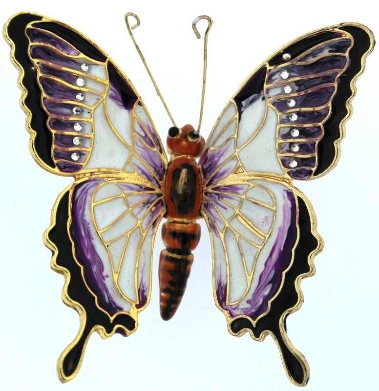 ENAMEL ARTICULATED BUTTERFLY ORNAMENT