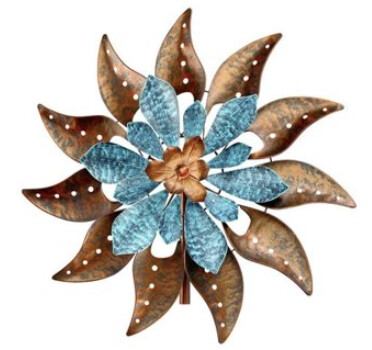 84&quot; SPINNER LEAF WINDMILL WITH TAIL - BLUE BRONZE