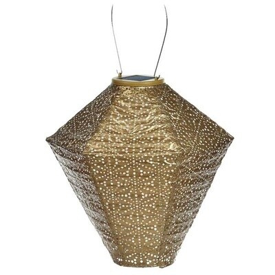 Indoor / Outdoor Diamond Sashiko Lantern, Gold