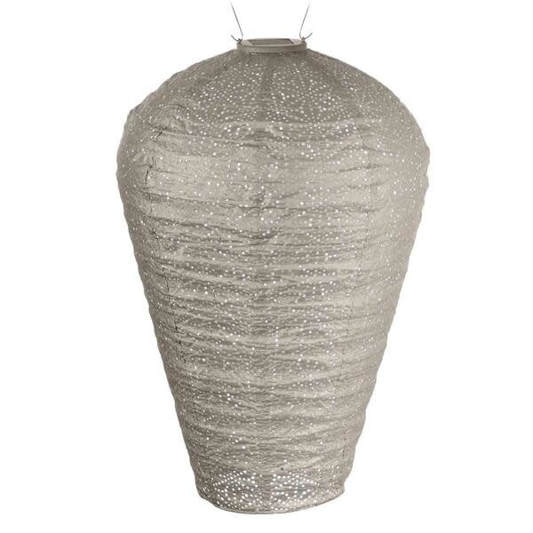 LUMIZ  Indoor / Outdoor Balloon Sashiko Lantern, Light Taupe