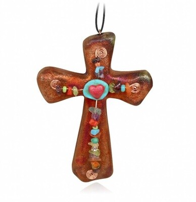 RAKU ORNAMENT - MINI CROSS