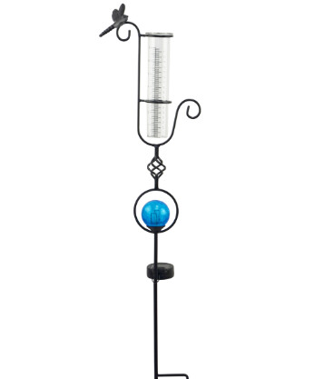 34532 SOLAR LIGHTED RAIN GAUGE W/ DRAGONFLY