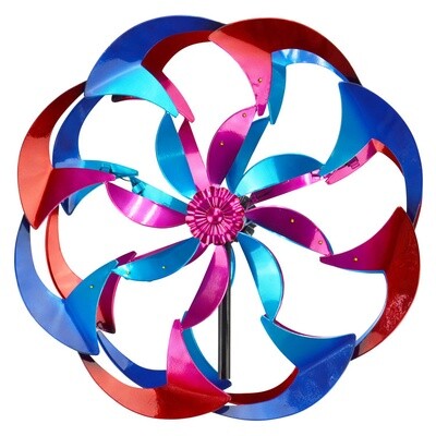 SPINNER -  RED, PINK AND BLUE FLOWER