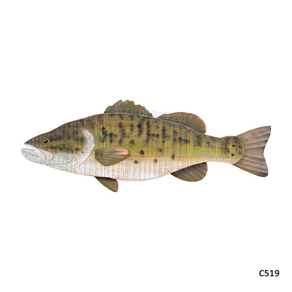 C519 WOODEN WALL FISH - BASS