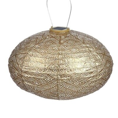 Indoor / Outdoor Oval Ikat Lantern, Gold