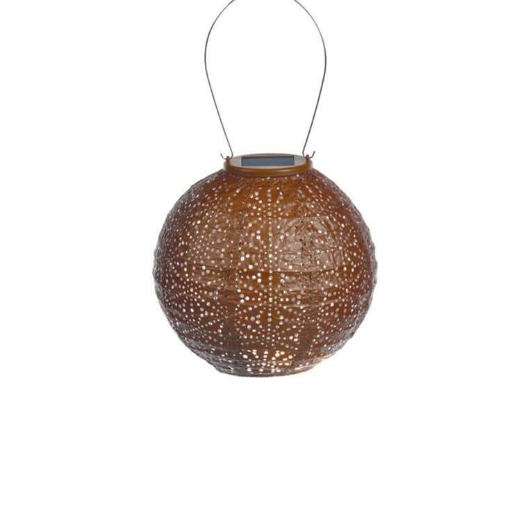 LUMIZ Indoor / Outdoor Round Sashiko Lantern, Copper