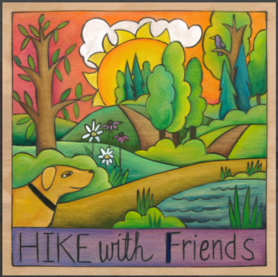 ENJOY THE OUTDOORS - WOOD WALL ART &quot;HIKE WITH FRIENDS&quot;
