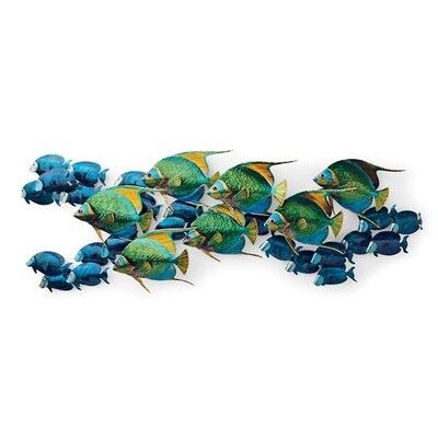 ANGELFISH SCHOOL WITH TANGS METAL WALL SCULPTURE CO132