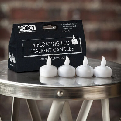 WATER ACTIVATED LED FLOATING CANDLES - PACK OF 4