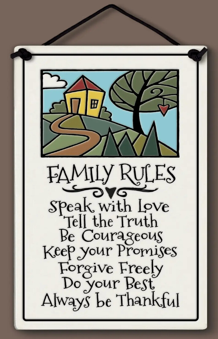 576 LARGE HANGING TILE - FAMILY RULES