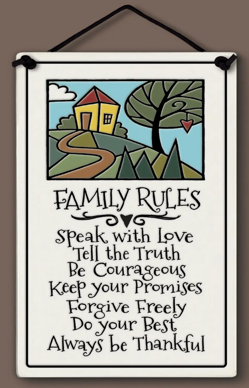 LARGE HANGING TILE - FAMILY RULES