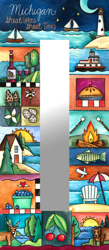 SMITTEN WITH THE MITTEN WALL MIRROR 12&quot; x 28&quot;