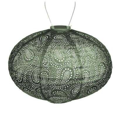 LUMIZ Indoor / Outdoor Oval Paisley Lantern, Green