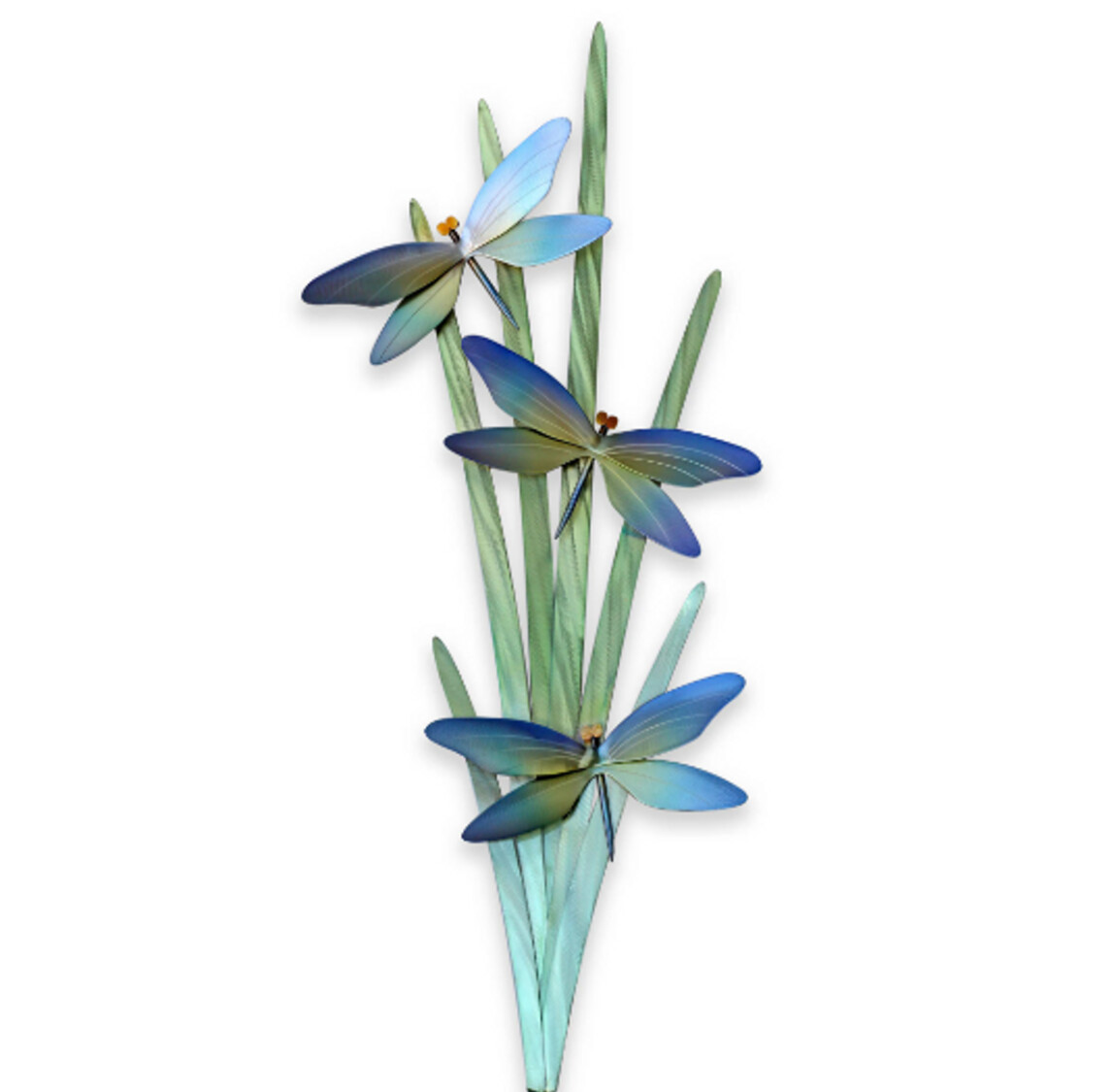 DRAGONFLIES 3 IN MARSH METAL WALL SCULPTURE CO161