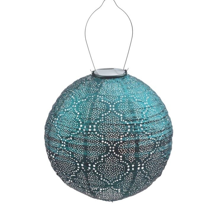 LUMIZ  Indoor / Outdoor Round Bazaar Lantern, Sea Blue
